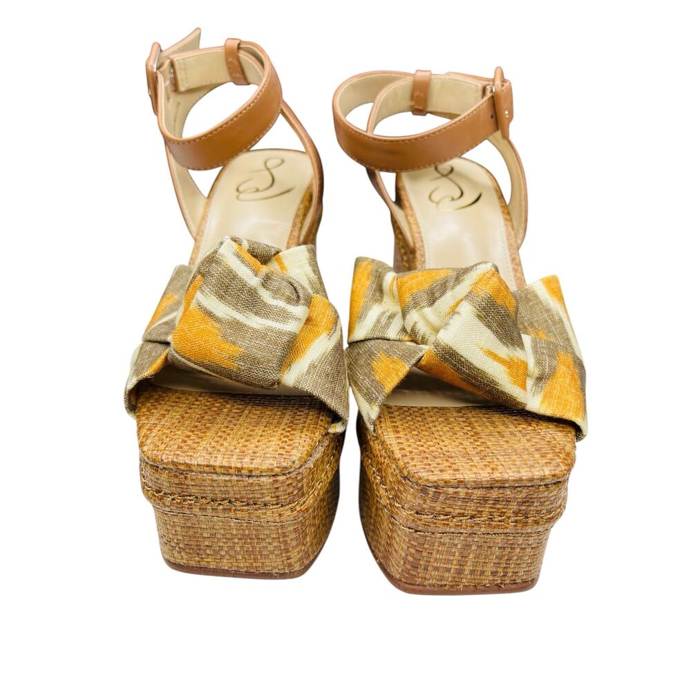 Sam Edelman Theresa Platform Sandals size 7 Open toe wedge Woven Jute